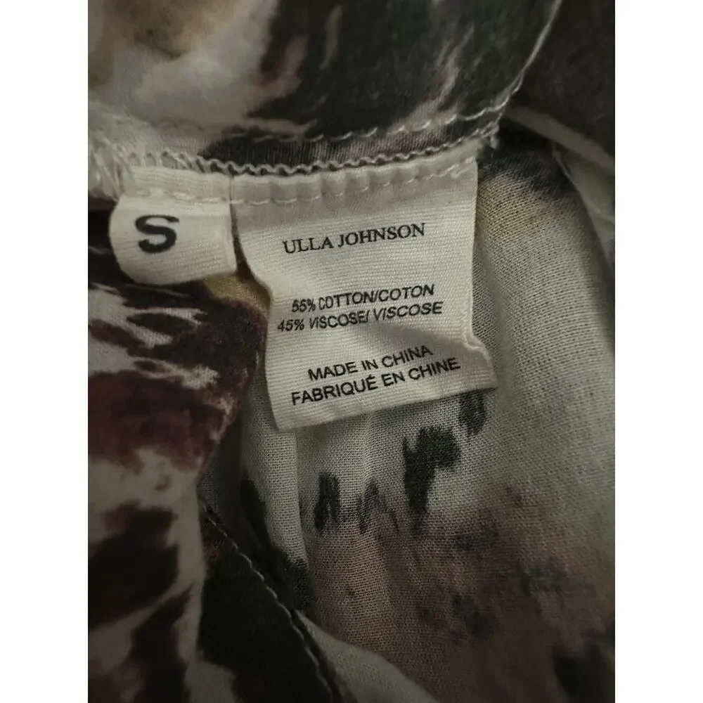 *Flawed Ulla Johnson Selena Cover Up Maxi Dress Small S Floral Tie Neck NO BELT - Picture 8 of 16